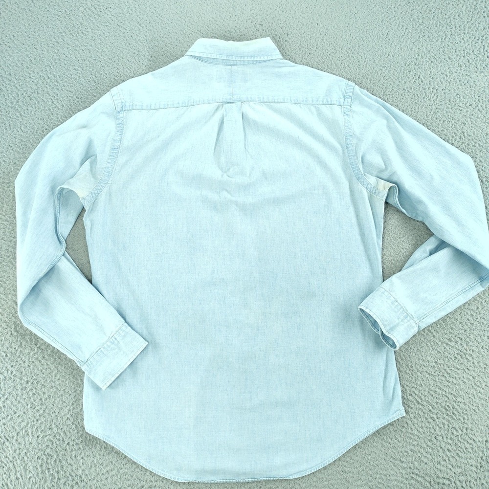 Ralph Lauren Shirt Men Large Light Blue Denim Custom Fit Button Down Long Sleeve - Picture 3 of 16